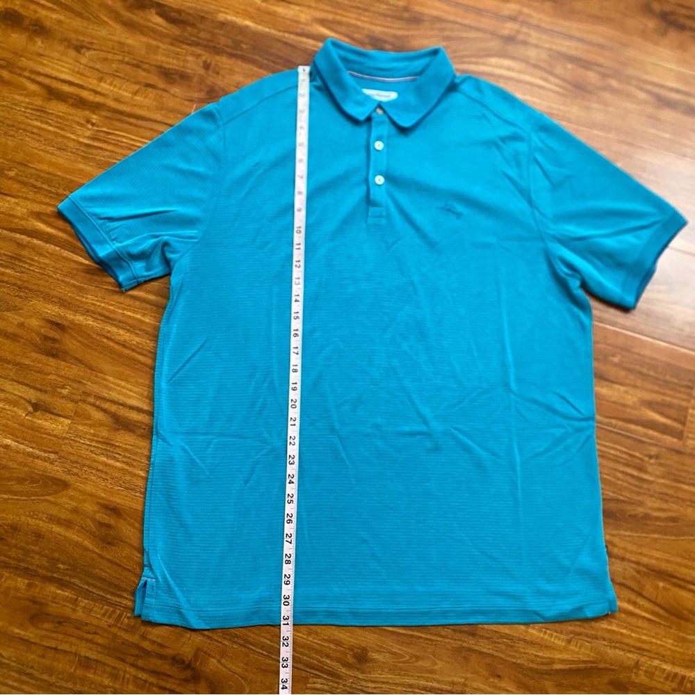 Tommy Bahama Islandzone Men's Teal Polo Shirt Size XL Coastal Nautical Casual - Picture 9 of 10